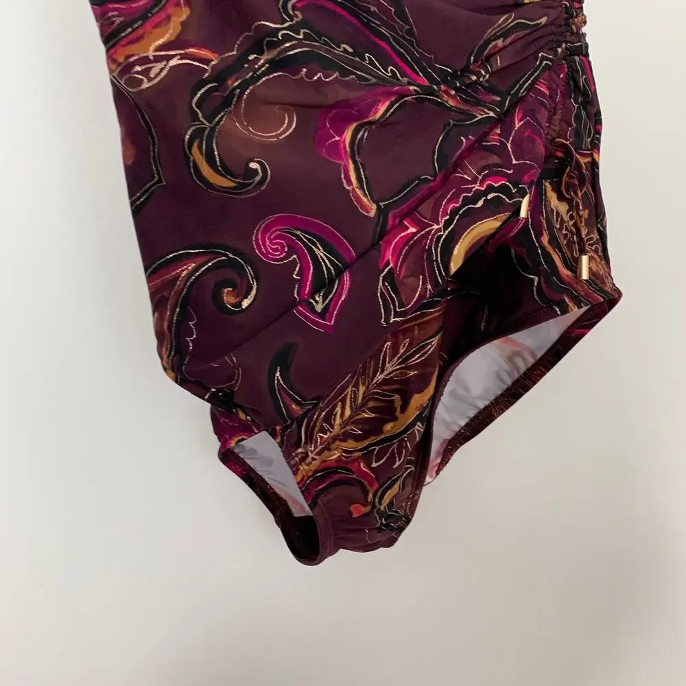 MagicSuit Empress Celeste One-Piece Swimsuit Purple Gold Womens US10